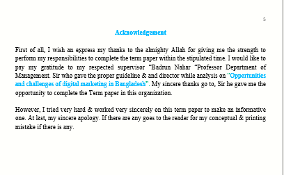 Acknowledgement