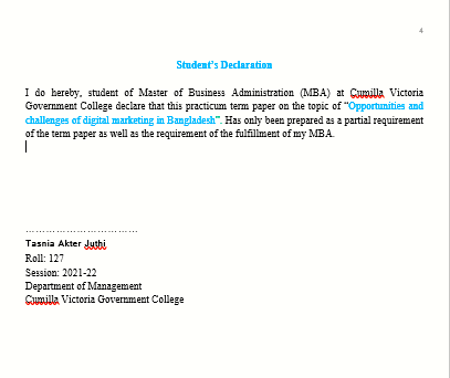 Students Declaration