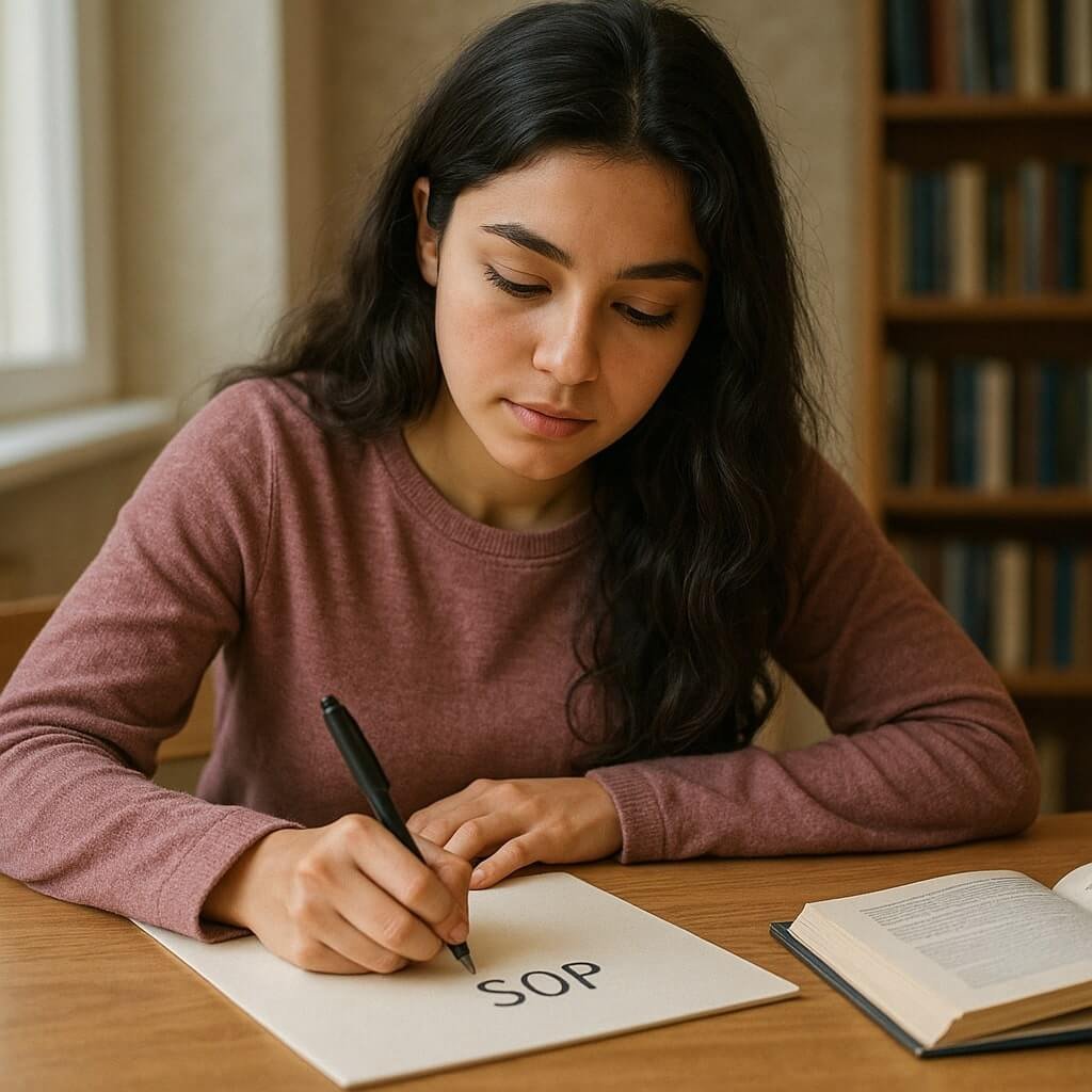 Girl Writing SOP | Statement Of Purpose